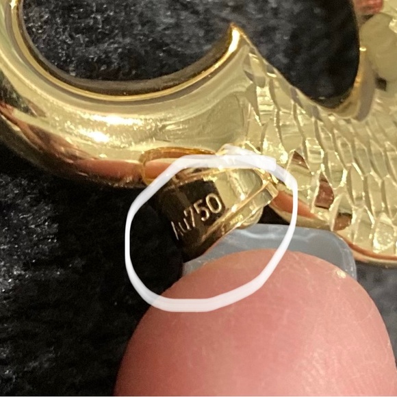 Real 18k Open Heart Pendant Saudi Gold VVSPL - Picture 6 of 10